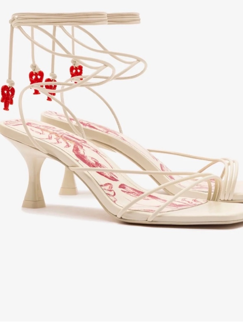 Larroude Nadia Strappy Lace-Up Kitten Heel Sandals size 7.5 - Picture 2 of 10